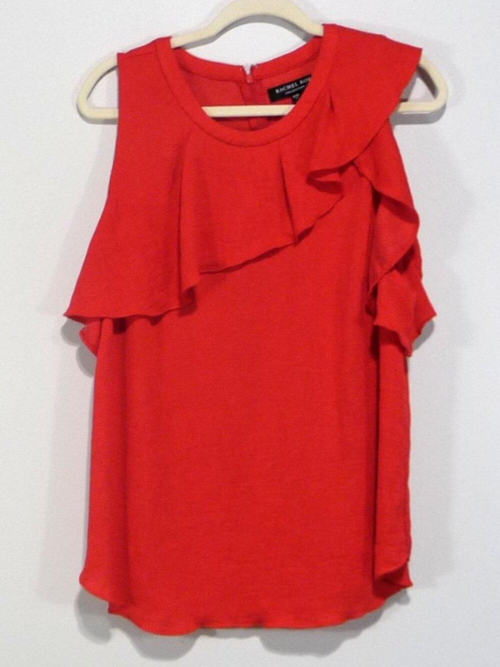 RACHEL ROY SIZE XXL RED SLEEVELESS RUFFLE TOP - Picture 3 of 8